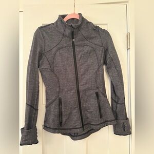 lululemon athletica black and gray heathered herringbone Define Jacket